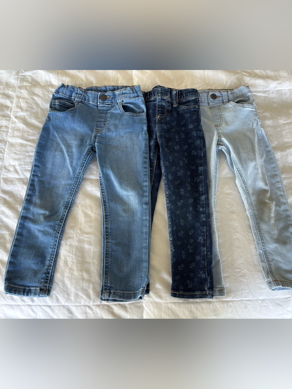4T Garanimals Jordache Girls Jegging Jeans Slim Fit Stretch Floral Blue